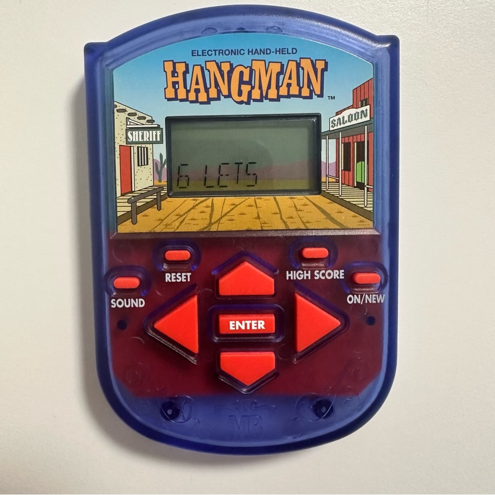 Vintage 1995 MB Electronic Handheld Hangman Game – Works, No Battery